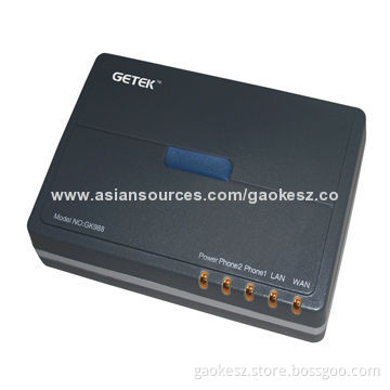 VoIP Gateway with Two FXS Ports, Supports SIP/NAT and Bridge Mode, DHCP Automatic PI Address